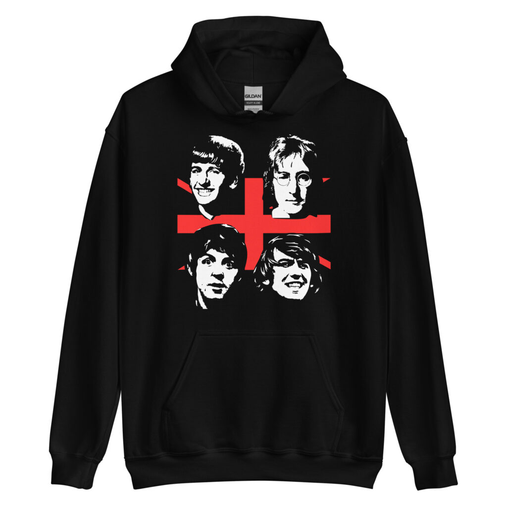 sudadera negra canguro capucha beatles