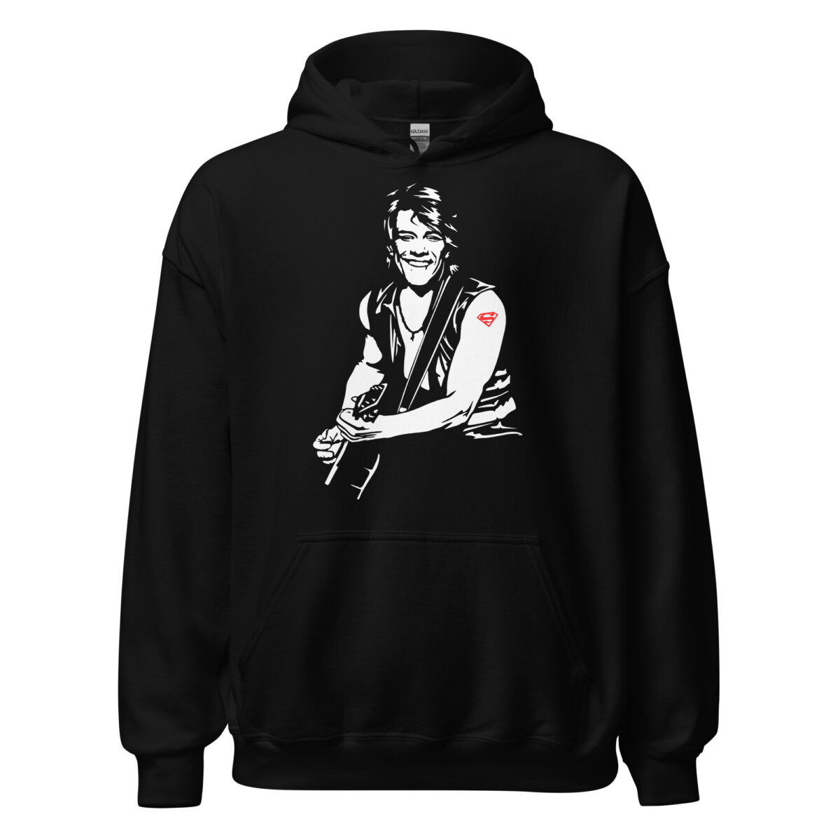 sudadera negra canguro capucha bon jovi