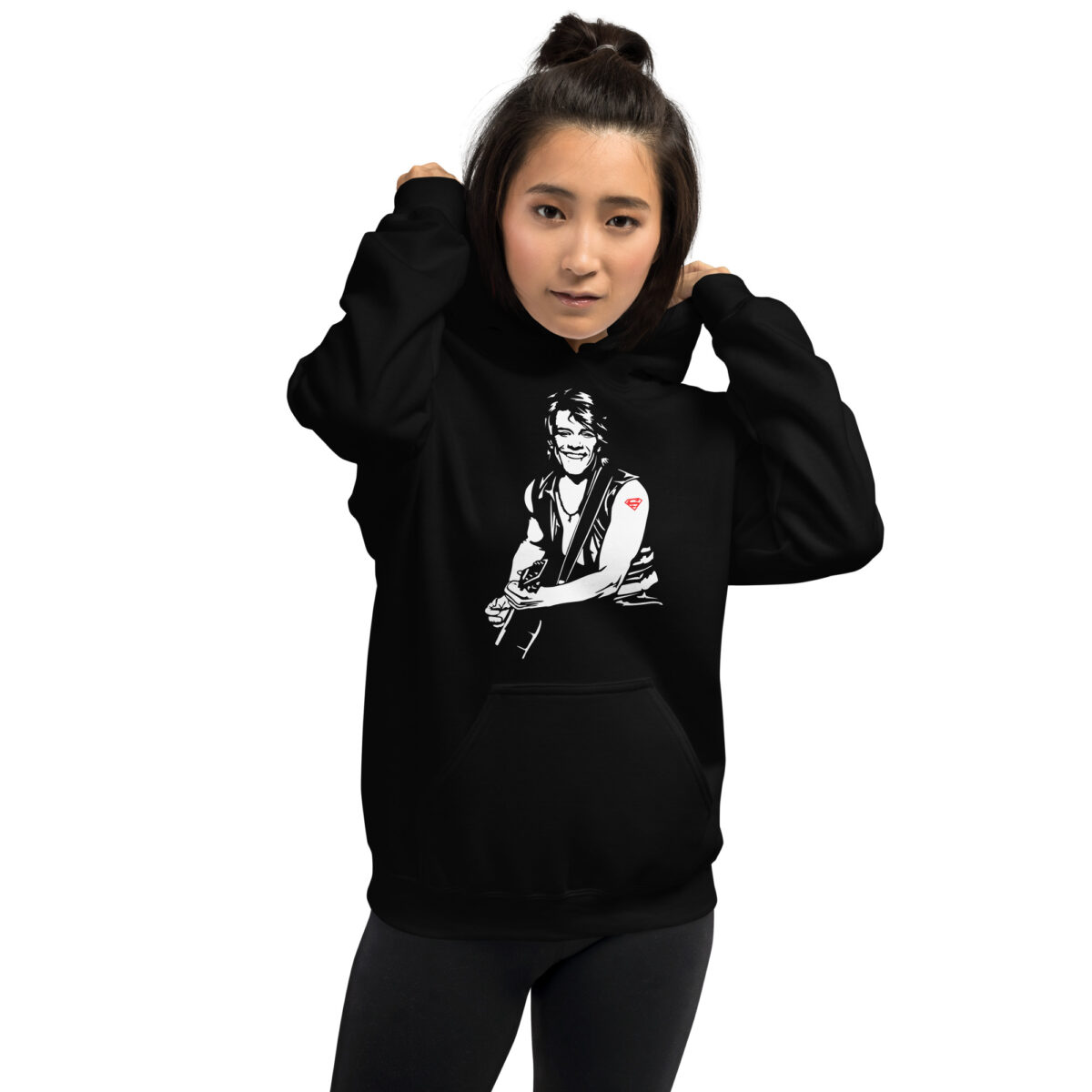 Sudadera Negra Canguro con Capucha Vinybon Jovi - Imagen 2