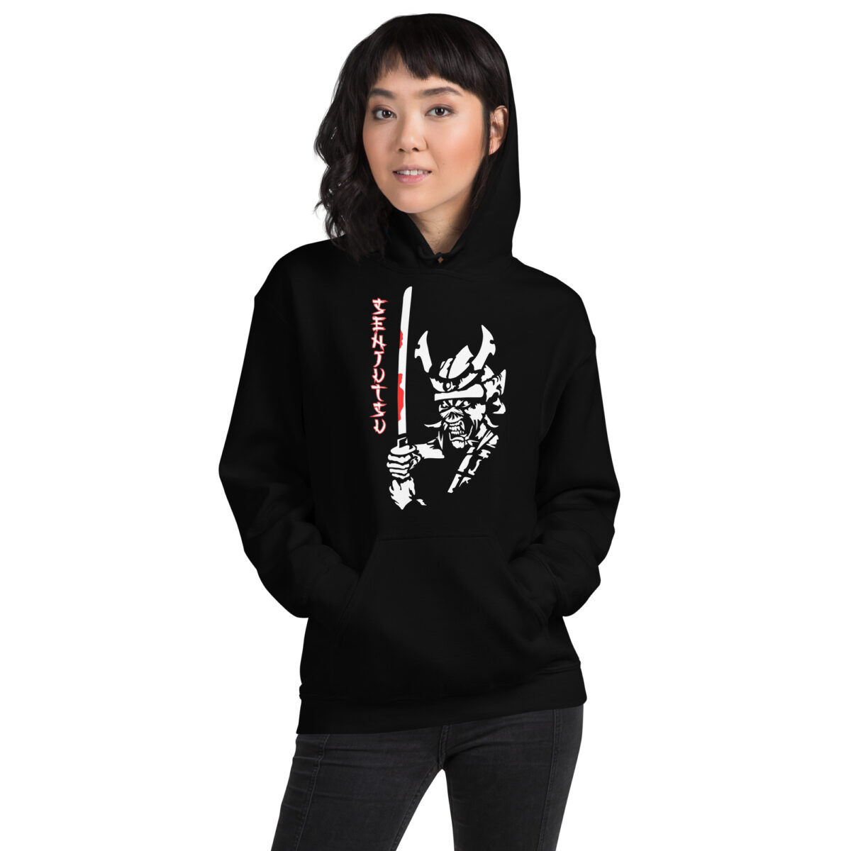 Sudadera Negra con Capucha Vinyiron Maiden Senjutsu - Imagen 4